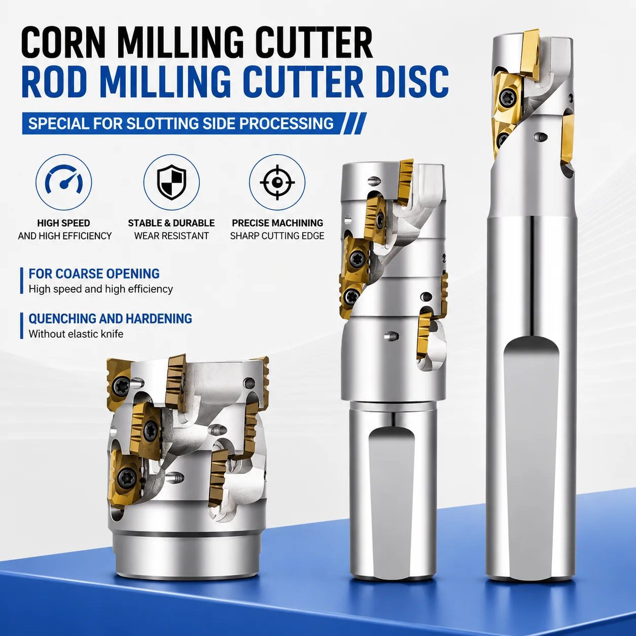 CNC Corn Milling Cutter Rod BAP300R BAP400R Spiral End Mill Shank and Cutter Head Install APMT1135 APMT1604 Milling Insert