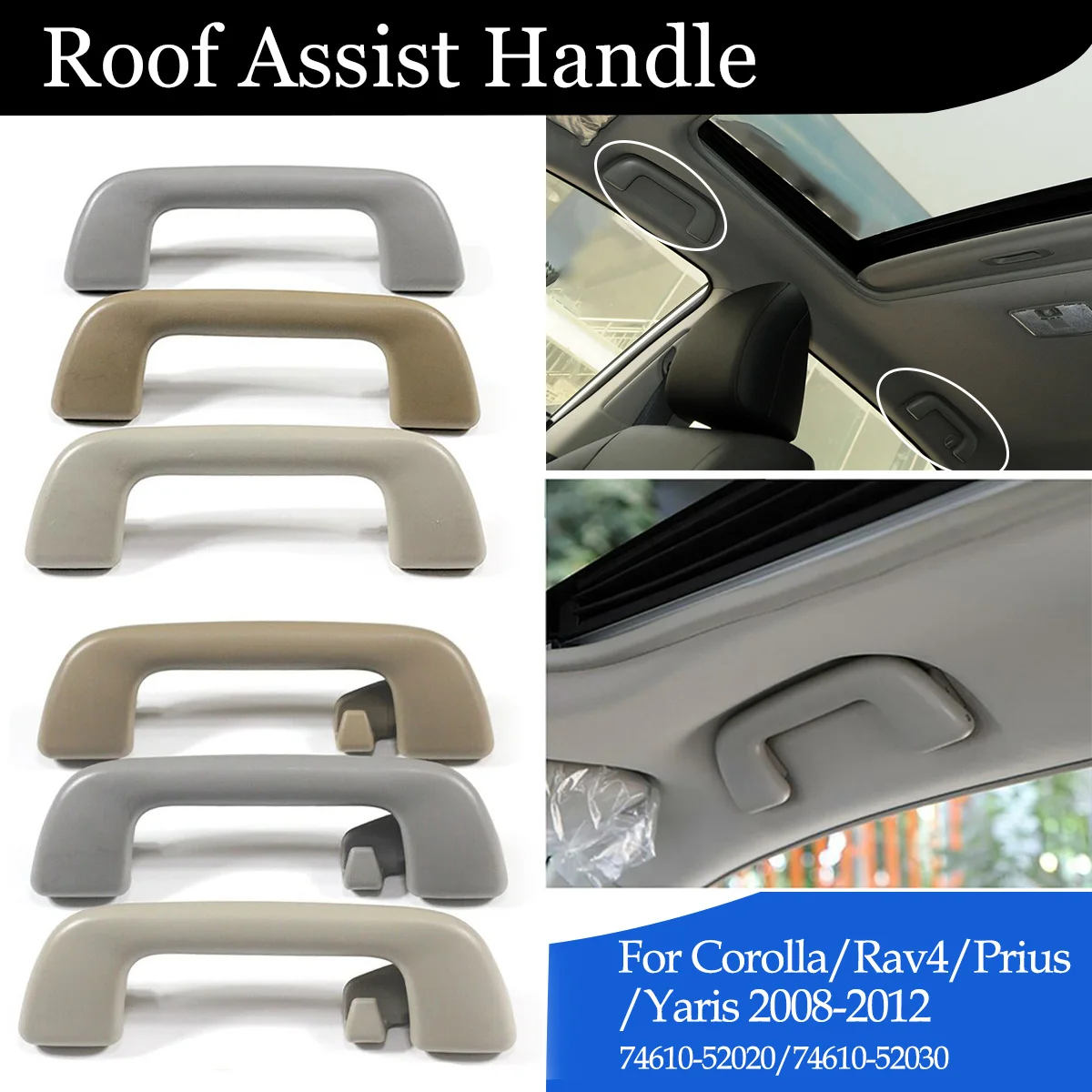 For Toyota Corolla Yaris Rav4 Prius Vios EZ Interior Roof Safety Handle Ceiling Armrest Handrail Pull Hand Replace 74610-5202030