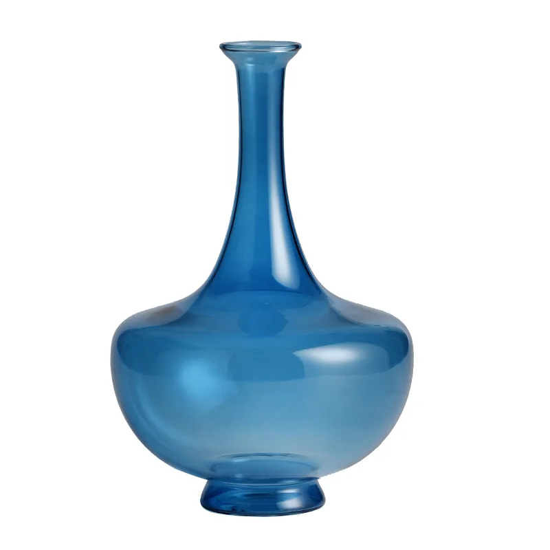 

Jade green glass vase, tea ceremony flower insert, Chinese hydroponics