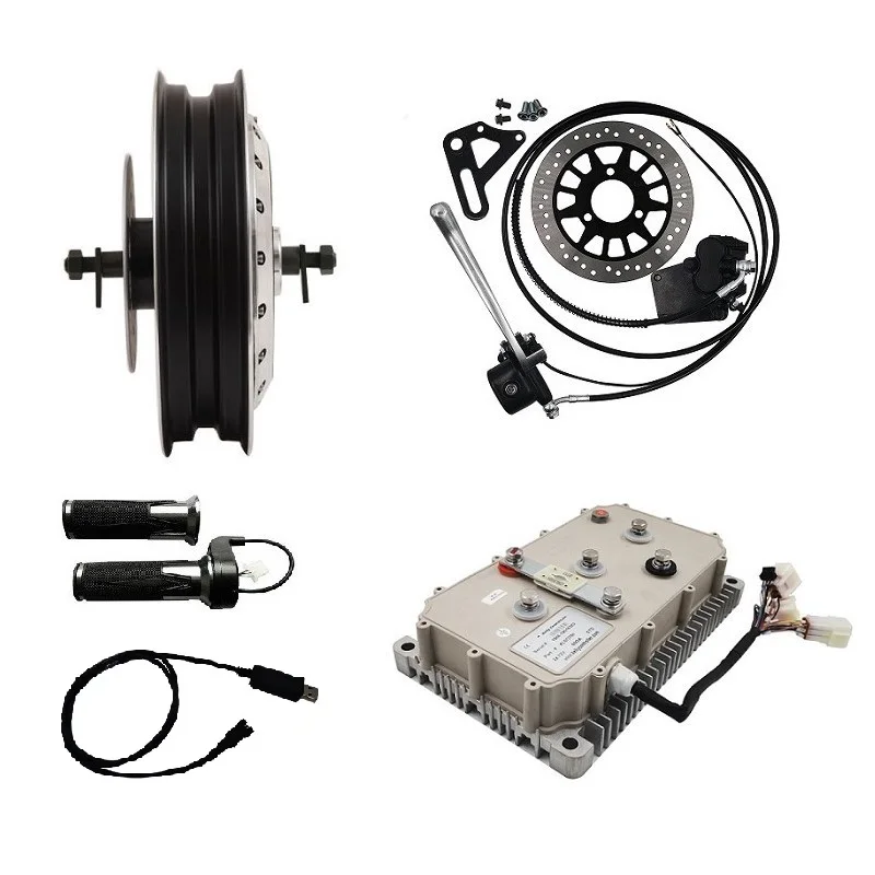 QS 14inch 8000W 72V 50H V3 Electric Wheel Hub Motor Conversion Kit With Controller For Tricycle / Motorcycle  Scooter