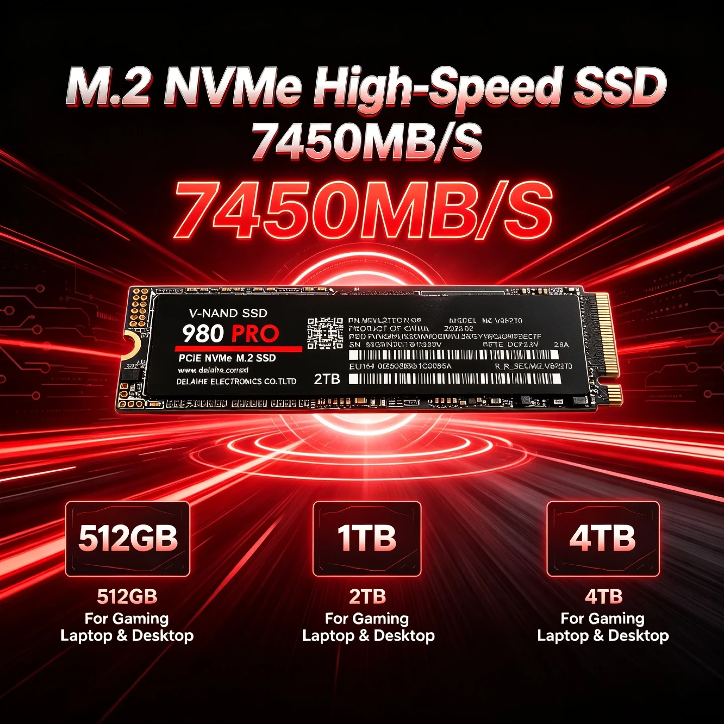 M.2 NVMe NGFF Internal SSD 512GB 1TB 2TB 4TB Hard Disk Drive for Gaming Laptop Desktop Computer Pro Max Elite Unit Plus