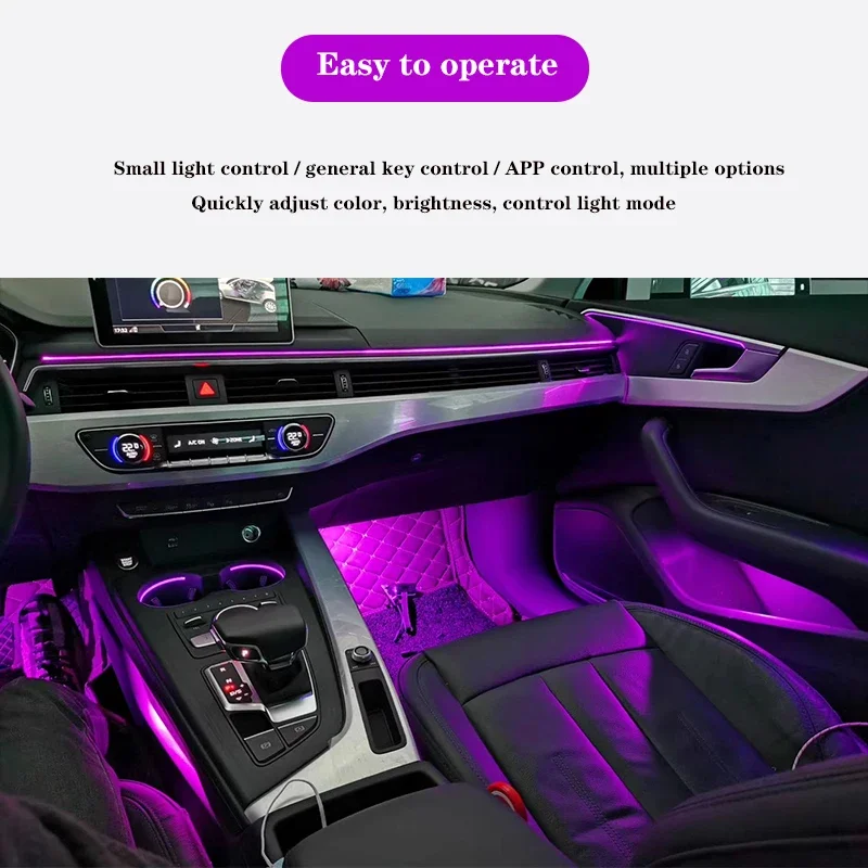 Upgrade 64 colors For Audi Ambient light lamp For A4L A6L Q5L A3 A5 Q3 Q7 Q2 Atmosphere Advanced Light Decoration lamp