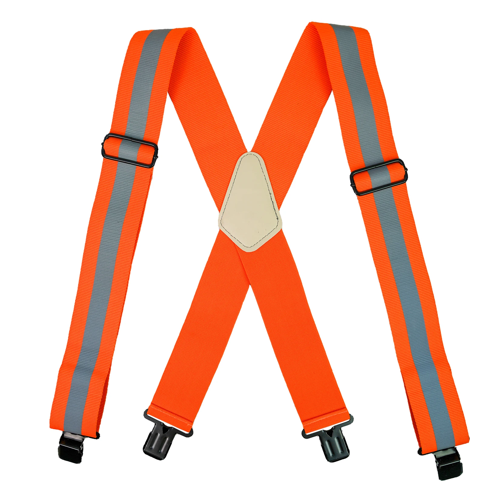 Melo Tough Reflective Safety Suspenders|Work Suspenders with Hi Viz Orange Reflective Strip Hold Up Tool Belt Suspenders