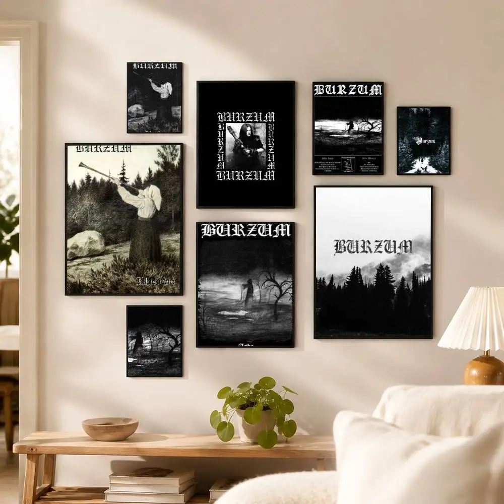 Band B-Burzum  Poster Waterproof Wall Art Sticker For Bar Living Room Vintage Decor High Quality Print Gift
