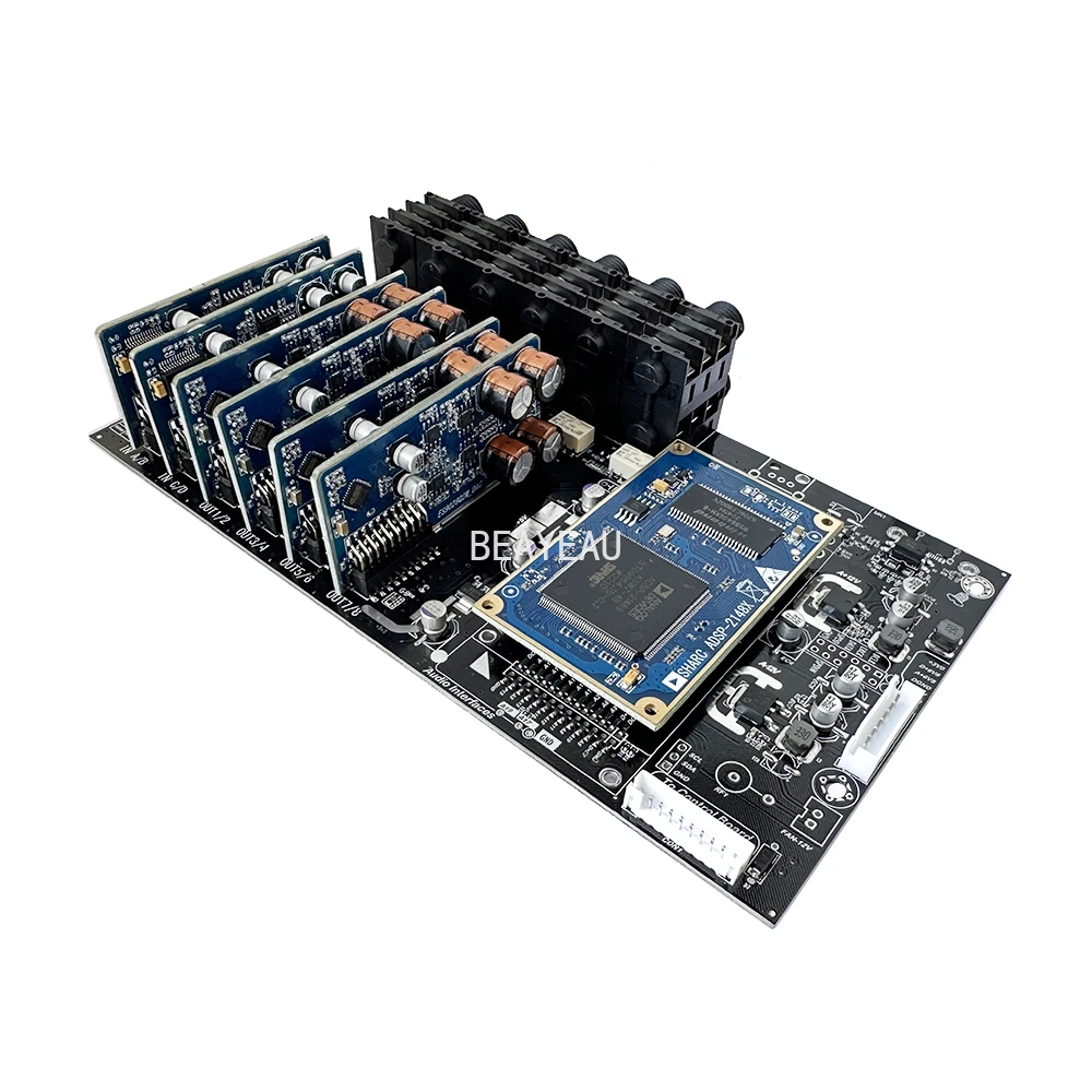 ADSP-21489 DSP 4 in 8 Out processore Audio a divisione di frequenza elettronica ES9028/CS4398 DAC con alimentatore schermo