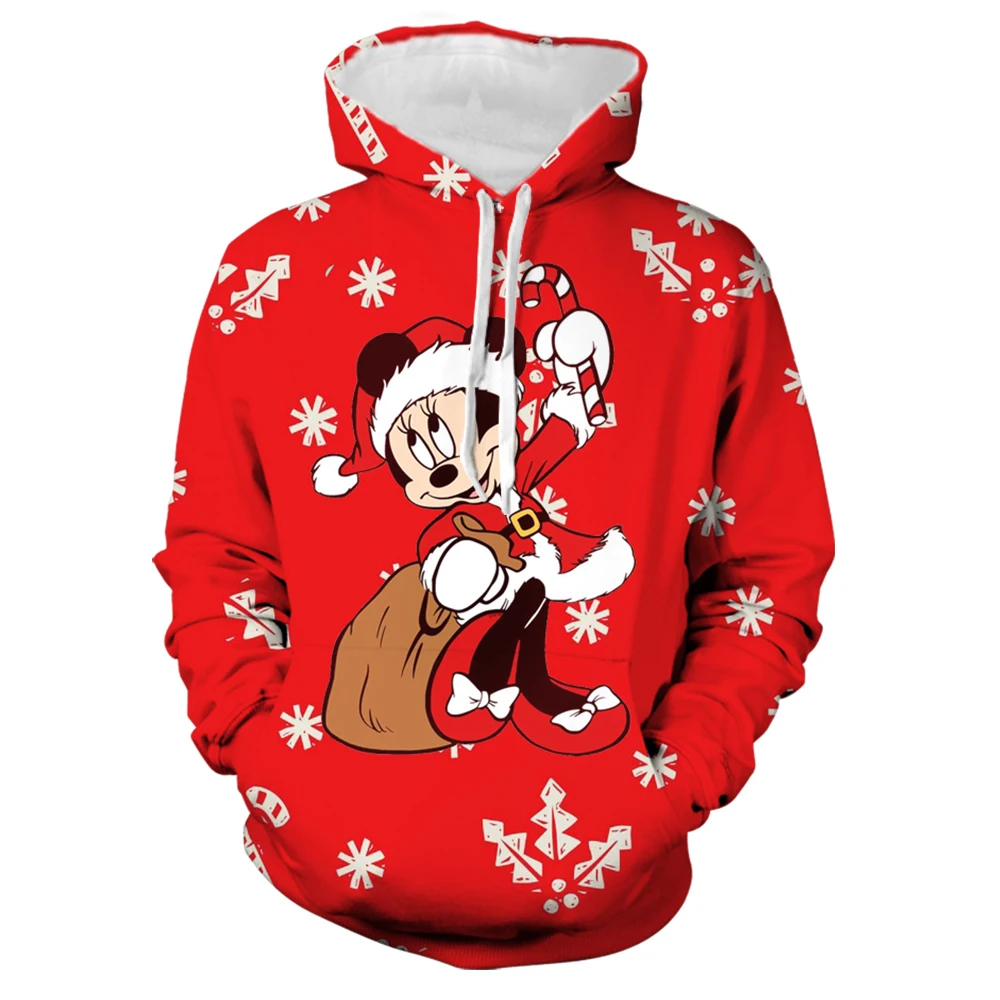 

Disney Autumn Men and Women Merry Christmas Hoodies Cartoon Mickey Minnie Hoodies Couple Fashion Outerwear Casual Streetwear