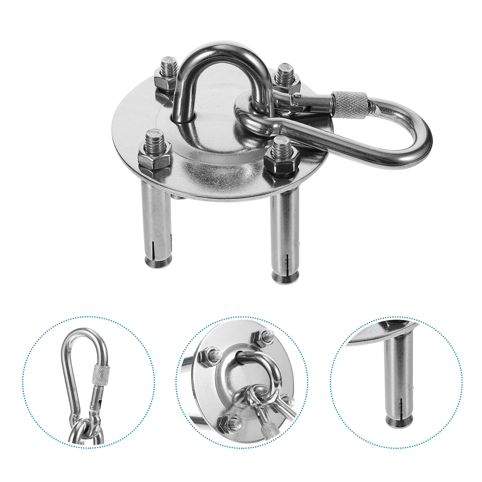 

2Sets Stainless Steel Aerial Hooks Fixed Plate Suspension Kit for Hanging Chair Hammock Swing Punching Bag Ceiling Hook