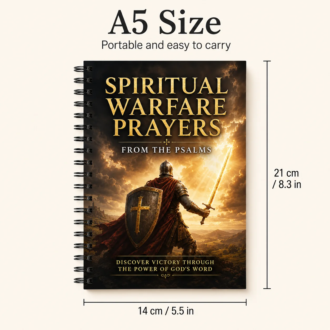 Spiritual Warfare Prayers from the Psalms A5 Spiral Prayer Guide for Daily Faith Reflection and Encouragement
