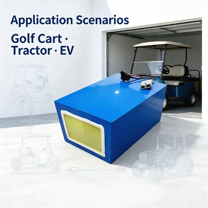 60V 40Ah-100Ah 20S LiFePO4 Battery, Deep Cycle Lithium Iron Phosphate Battery for Golf Cart, Tractor, Electric Vehicle