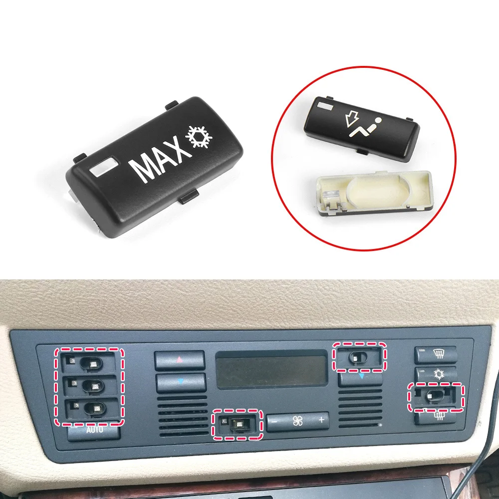 Car Dashboard Climate Control Air Conditioning Switch Button Covers Button Keys For 1995-2002 BMW 5 Series E39 1996-2006 X5 E53 - view 4