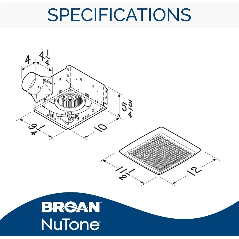 Broan-NuTone AE110 Invent Flex ENERGY STAR Qualified Single-Speed Ventilation Fan, 110 CFM 1.0 Sones, White