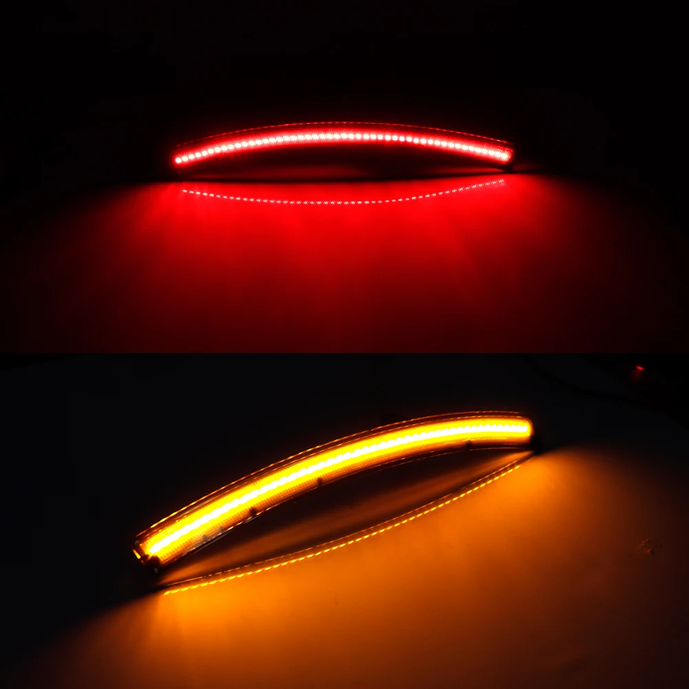 4x Smoked LED F&R Amber Red Side Marker Lights For Chevy Corvette C7 2014-2019