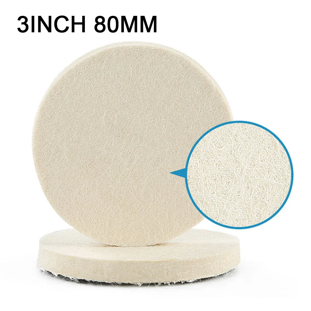 2pcs 3Inch 80mm Wool Felt Polishing Wheel Buffing Pads Grinding Discs For Jade Metal Glass Marble Ceramics Polishing Tools