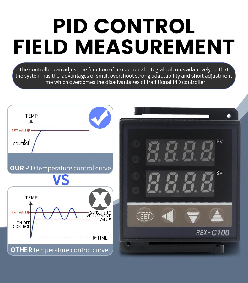 REX-C100 Digital PID regolatore di temperatura REX C100 termostato 0-400 ℃ + 40DA SSR relè + K tipo vite temperatura sonda termocoppia 1m