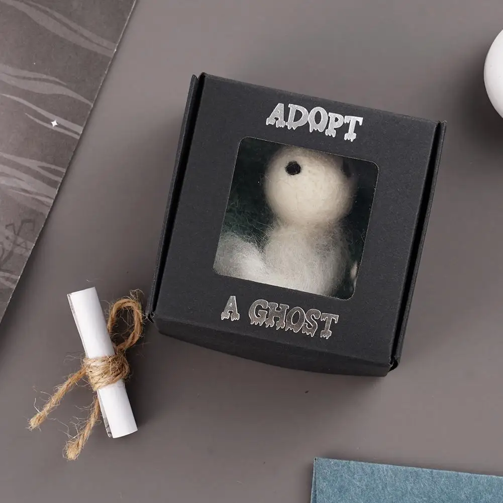 Halloween Adopt A Ghost Doll mit Buch des Vertrags Halloween Gruseliges Pocket Ghost-Spielzeug für Familie, Freunde, Nachbarn, Geschenk