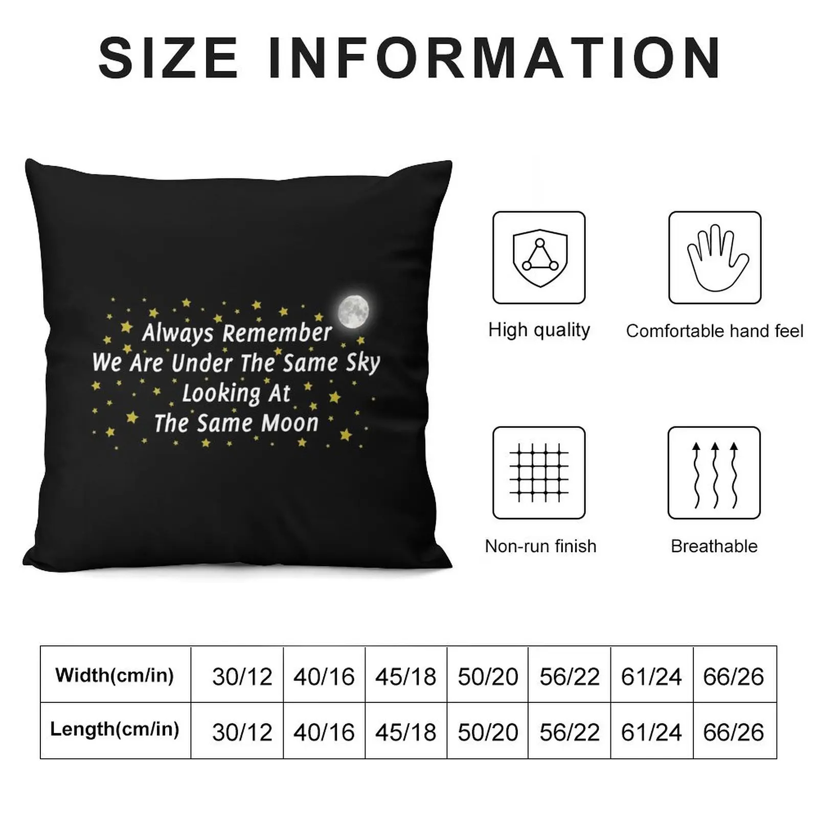 Long Distance Relationship: Always Remember We Are Under The Same Sky Looking At The Same Moon Throw Pillow Pillow Cover pillow