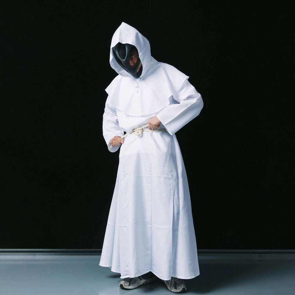Abito da cavaliere medievale Costume cosplay loween Performance Outfit Abito da prete Mantello Set Abbigliamento da palcoscenico etnico da donna