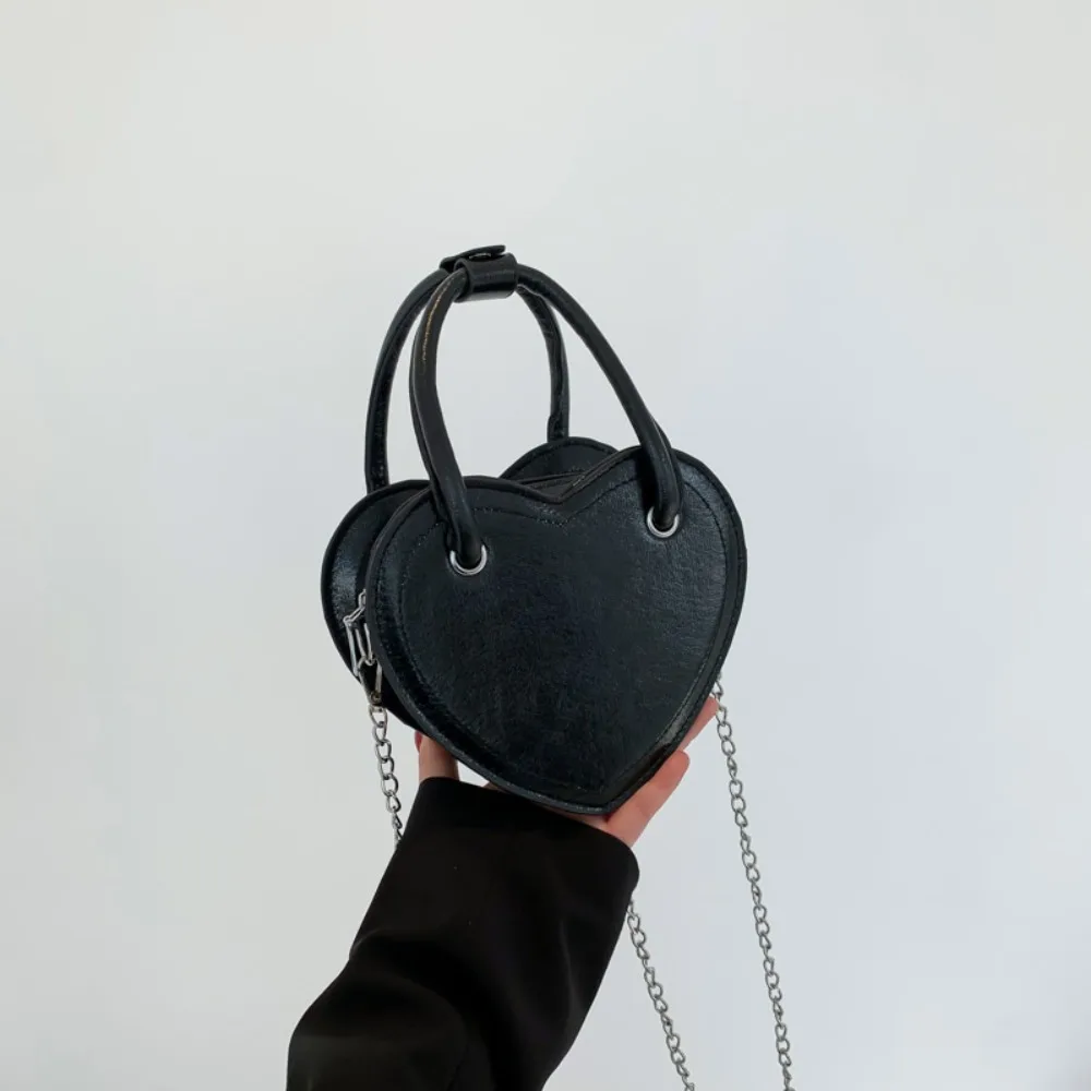 Trendy Heart Shape Shoulder Bag Handbag Daily Commuting Bag Casual Chain Messenger Bag Travel Beach Bag Underarm Bag