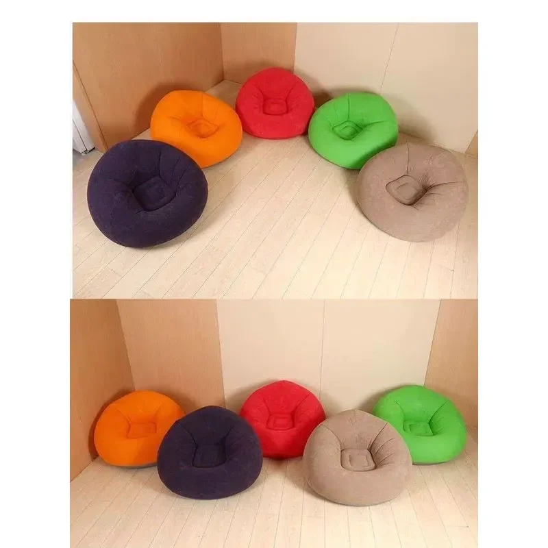 International Modern Style PVC Flocked Football Bean Bag Sofa Portable Mail Packed for Living Room Bedroom Outdoor