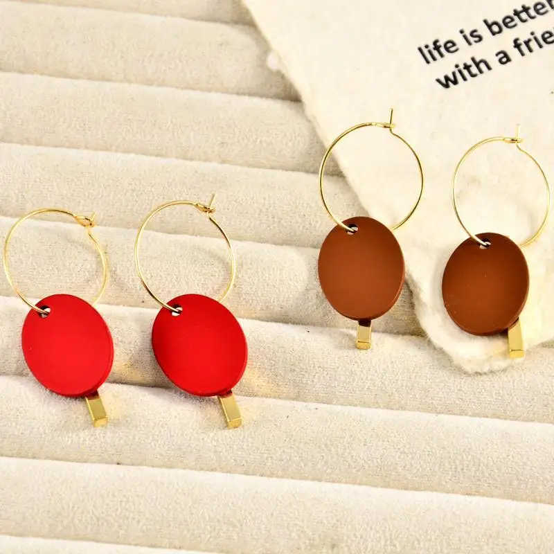 1 Pair DIY Accessories New Style Elegant Round Splice Long Strip Alloy Fashionable Charm Mom Earrings For Women