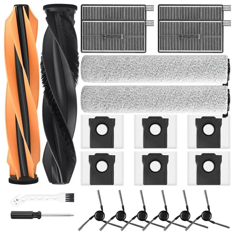 

【TODAY ONLY】Replacement Brush Filter Mop Bags& 22 Pack Accessories For Dreame Aqua10 Ultra Roller Robot Vacuum