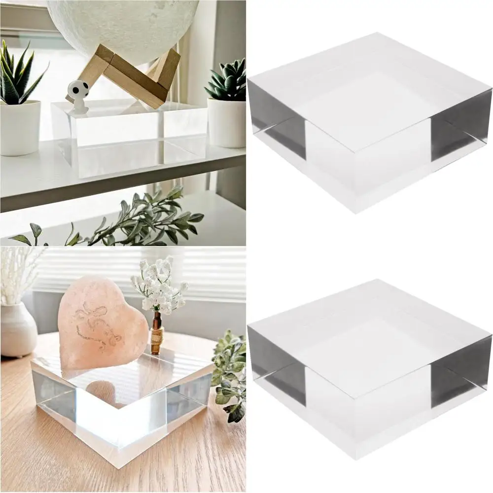 

Прозрачный полированный акриловый квадратный дисплейный блок, 2 высота x 5 ширины x 5 глубины