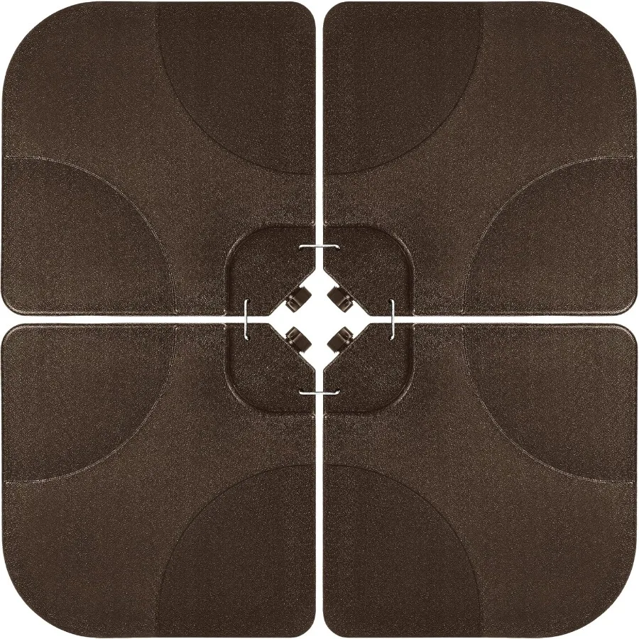 

4-Piece 155lb Capacity Heavy-Duty Cantilever Offset Patio Umbrella Stand Square Base Plate Set w/Easy-Fill Spouts for Water or