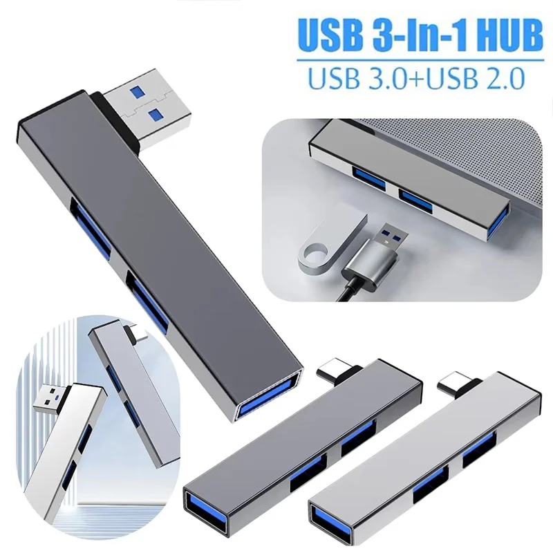 3 In 1 USB HUB Type C HUB OTG USB 3.0/Type-C 3.0 To 3 USB USB Splitter Hub Speed 5.0 Gbps 3 Port for Computer Laptop Accessories
