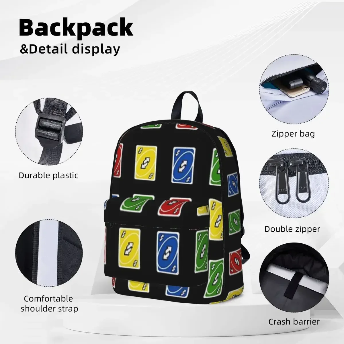 Uno Reverse Cards Backpacks Boys Girls Bookbag Children School Bags Cartoon Kids Rucksack Laptop Rucksack Shoulder Bag