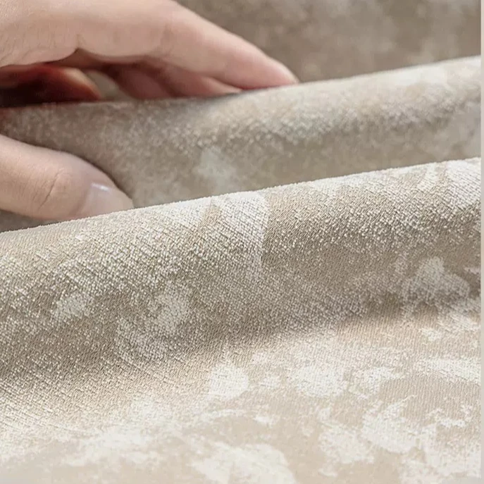 Minimalism Green Monet Floral Premium Thickened French Jacquard Curtain for The Living Room Bedroom Blackout Curtains Decorative