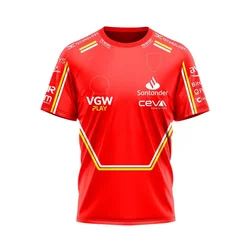 Scuderia SF F1 Driver ropa deportiva para hombres y mujeres, camiseta de manga corta, Jersey de gran tamaño para competición de carreras, entrenamiento de secado rápido