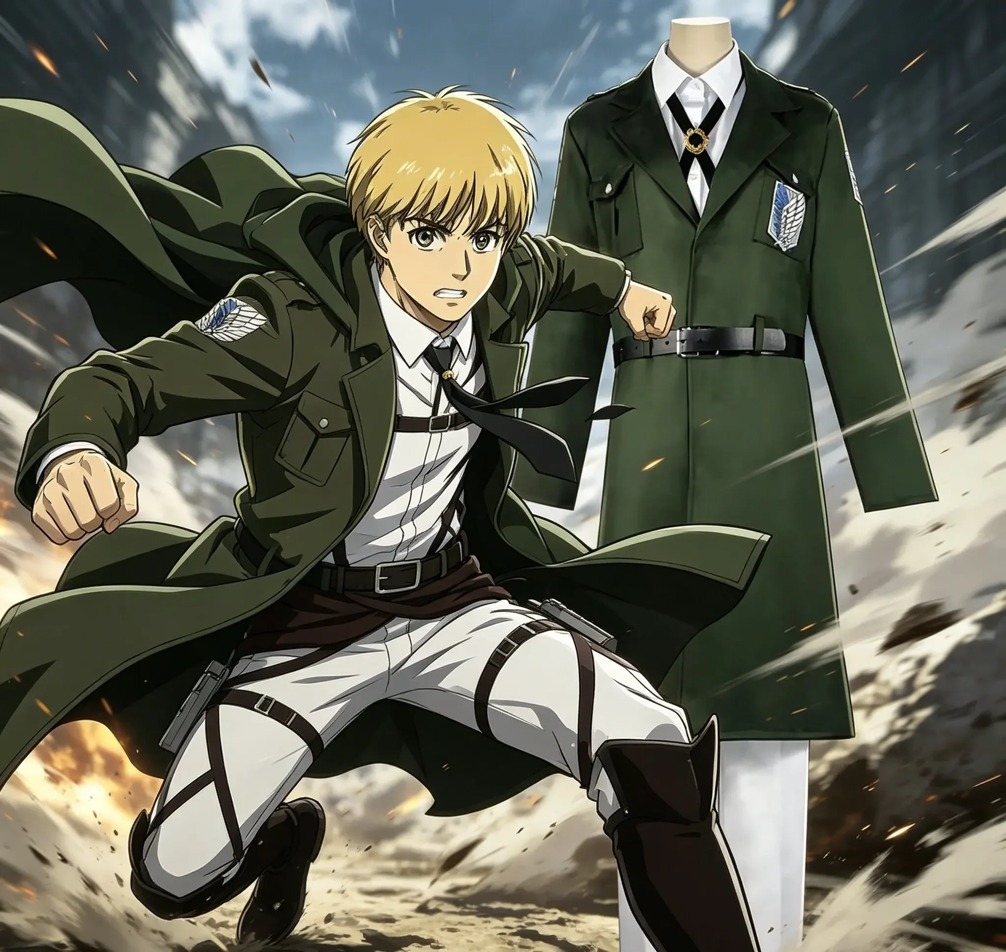 Costume de cosplay Attack on Titan Eren Levi vert, veste de soldat de la Légion d'exploration Shingeki No Kyojin, uniforme, costume d'Halloween