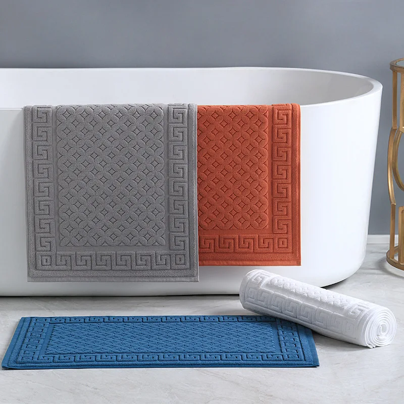 Luxury 45x75cm Cotton Bath Towel Mat - Absorbent Quick Dry Floor Towel for Home Comfort Hotel Spa Shower Bathtub Christmas Gift