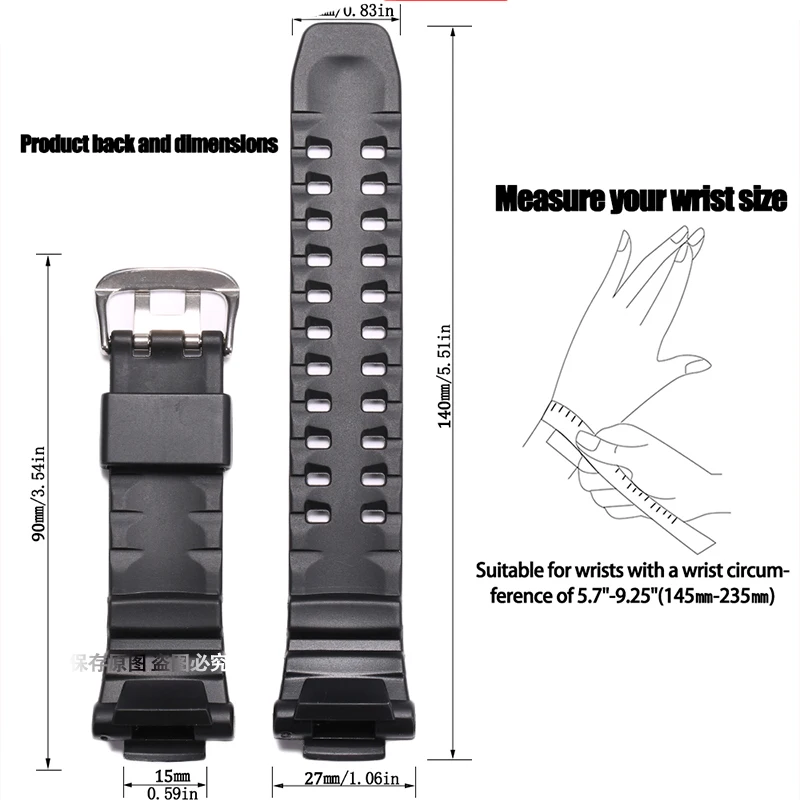 Black Resin Watchband For GW-2000 GW-3500B GW-3000B G-1200B G-1250B Wristband Silicone Watch Bracelet Strap Accessories band