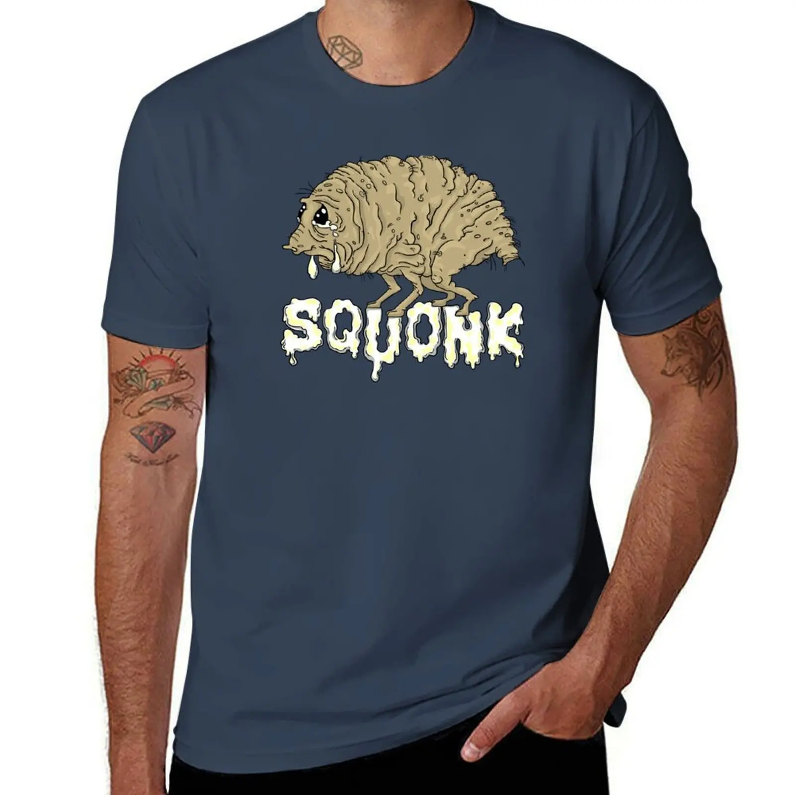 

Name Own Squonk His Crying T-Shirt Minimalist Plain Crew Neck T-Shirt