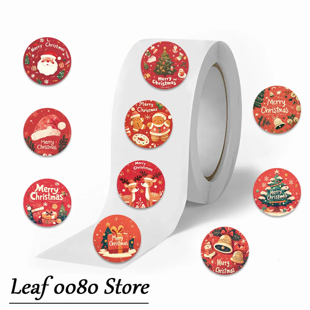 

500PCS Cute Christmas Roll Stickers Cartoon Graffiti Decals For Laptop Scrapbook iPad Storage Box Notebooks DIY Sticker Labels