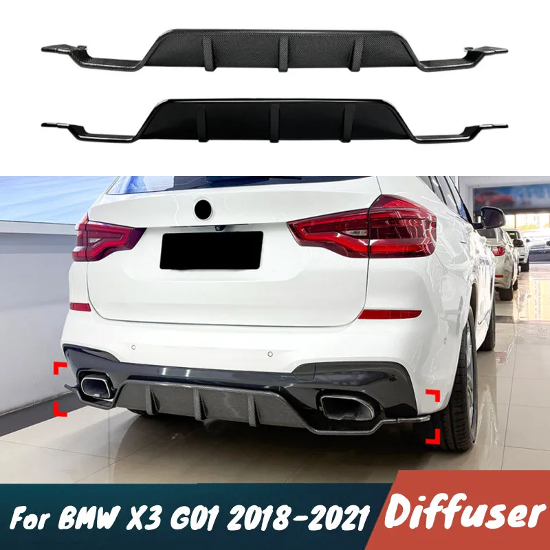 

Для BMW X3 G01 M Sport 2018-2021: задний бампер, диффузор, спойлер, сплиттер, черный карбон, обвес, внешние аксессуары для тюнинга