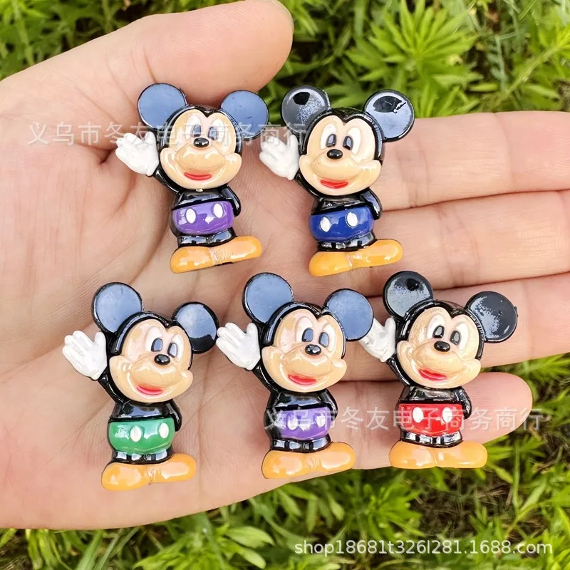 

2PCS 32 * 25Mm Cartoon Mickey Minnie miniature Silicone Doll Beaded Charms DIY Mobile Phone Chain Pen Keychain Car Materials