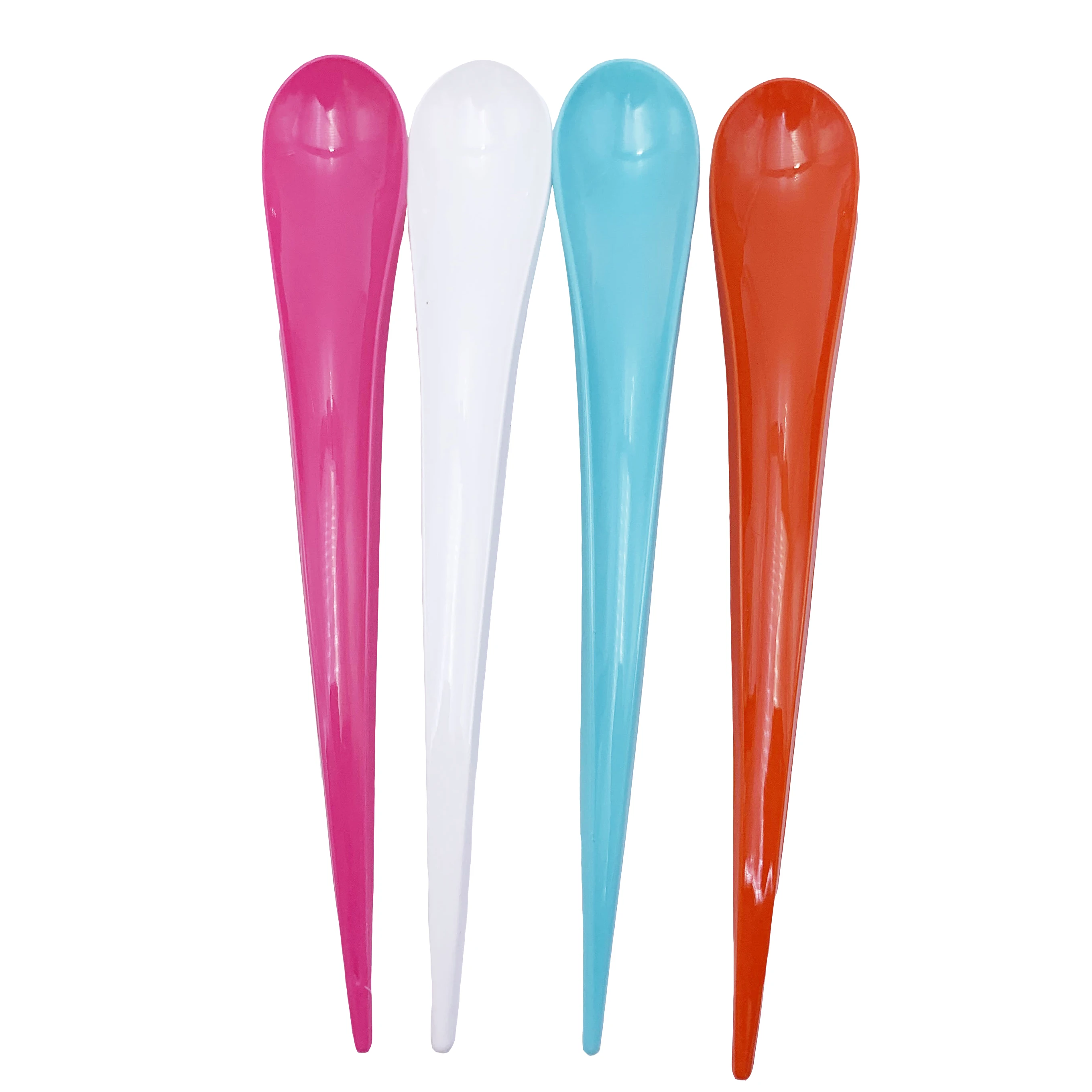 Colorful Plastic Ice Cream Scoop with Long Handle Mirror Polished 15ml Capacity Spoon for Camping