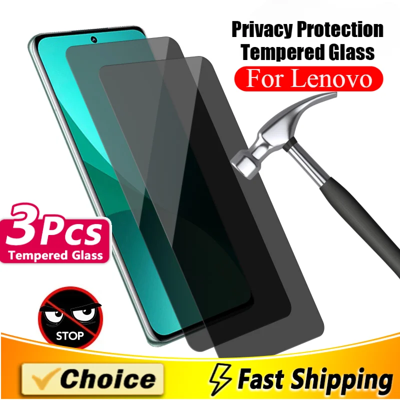 3Pc Privacy Tempered Glass Anti-Spy Screen Protector For Lenovo Z5 Play A6 Note Lite S10 K10 Plus 13 A60 70 90 Lenovo Savior Pro