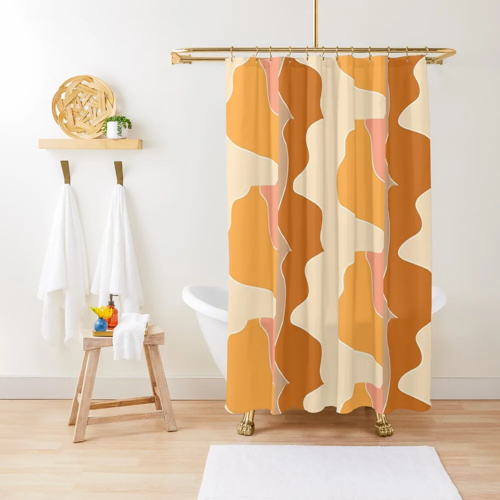 

retro waves Shower Curtain Cute Shower Shower Bathroom Waterproof And Anti-Mold Waterproof Fabric Bathroom Curtain