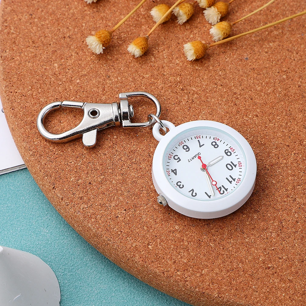 

2pcs Nurse Watch Mechanical Pocket Watches for Men Women White Mirror Lightweight Stopwatch Function Large Font