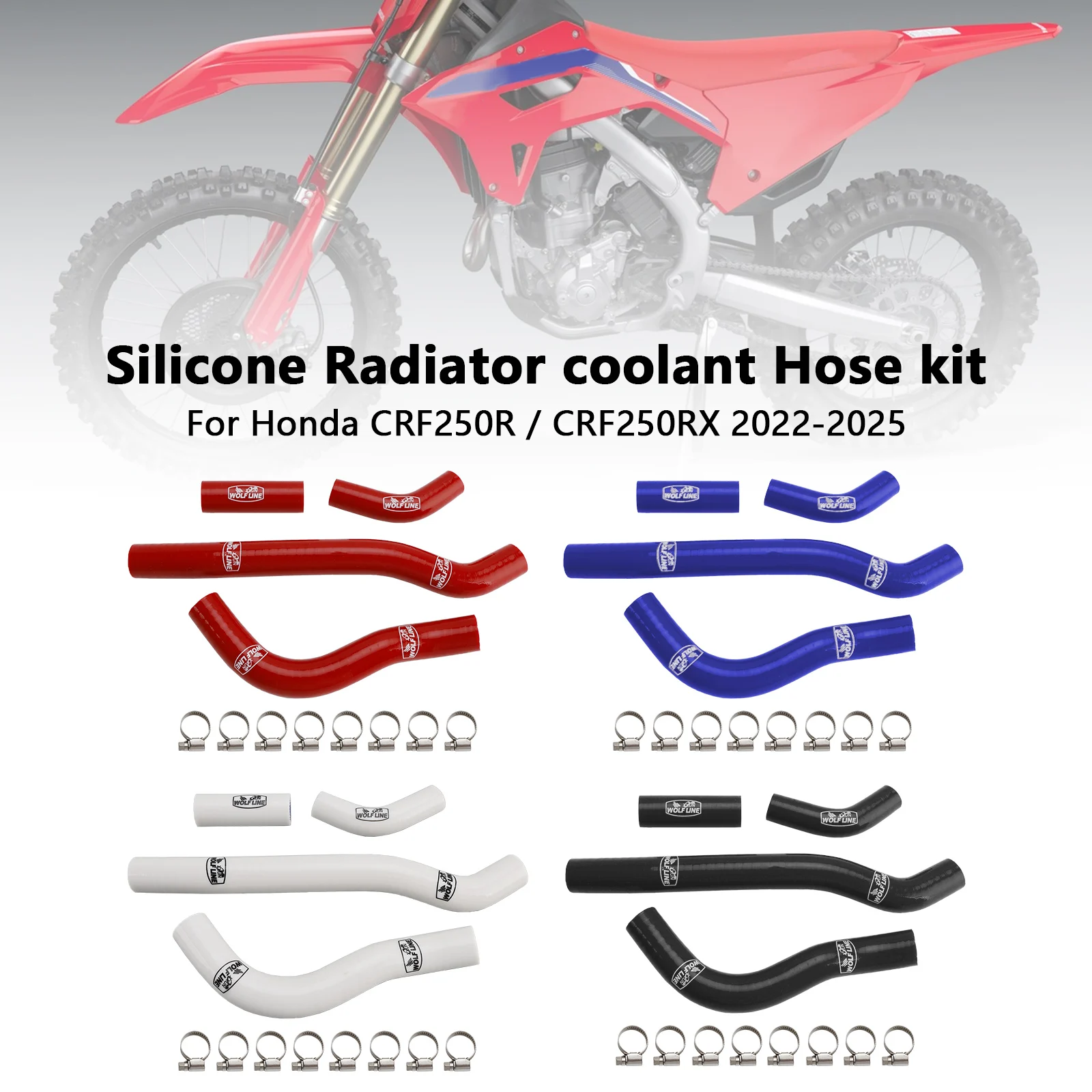 

Силиконовый шланг радиатора Topteng для Honda CRF250R CRF250RX CRF 250R 250RX 2022 2023 2024 2025
