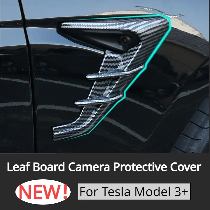 Side Camera Cover for Tesla Model 3+ Leaf Board Camera Protective Cover Thunder Side Sign New Model3 Highland 2024 Accessories