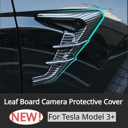 Side Camera Cover for Tesla Model 3+ Leaf Board Camera Protective Cover Thunder Side Sign New Model3 Highland 2024 Accessories