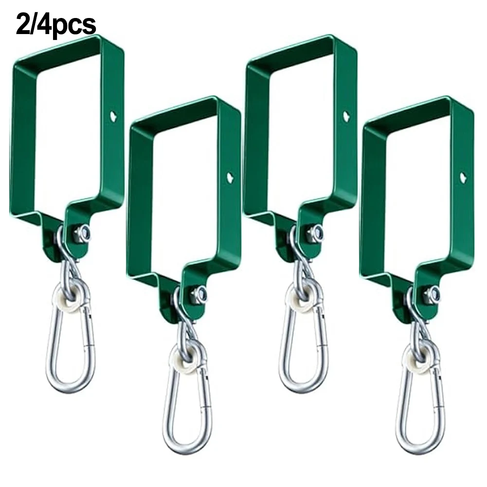 Green Steel Swing Stand Hook 5.78x3.8 Inch Metal Bracket For 4x6 Beam Wood Swing Set Repair Parts Backyard Hardware