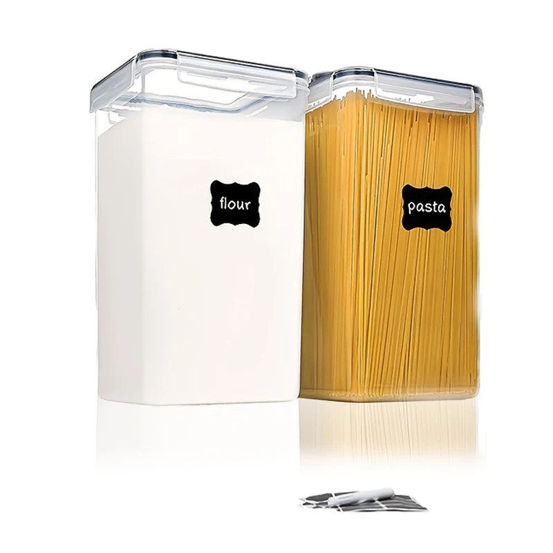Contenedor de almacenamiento de alimentos grande, 2 uds., 6,5l/1, combinación de contenedores de almacenamiento de alimentos grande, para harina, azúcar, suministros para hornear