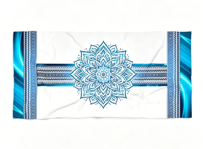 Boho Mandala Print Beach Towel, Soft Microfiber Quick Dry Absorbent Towel for Beach Pool Camping Travel Outdoor Activities