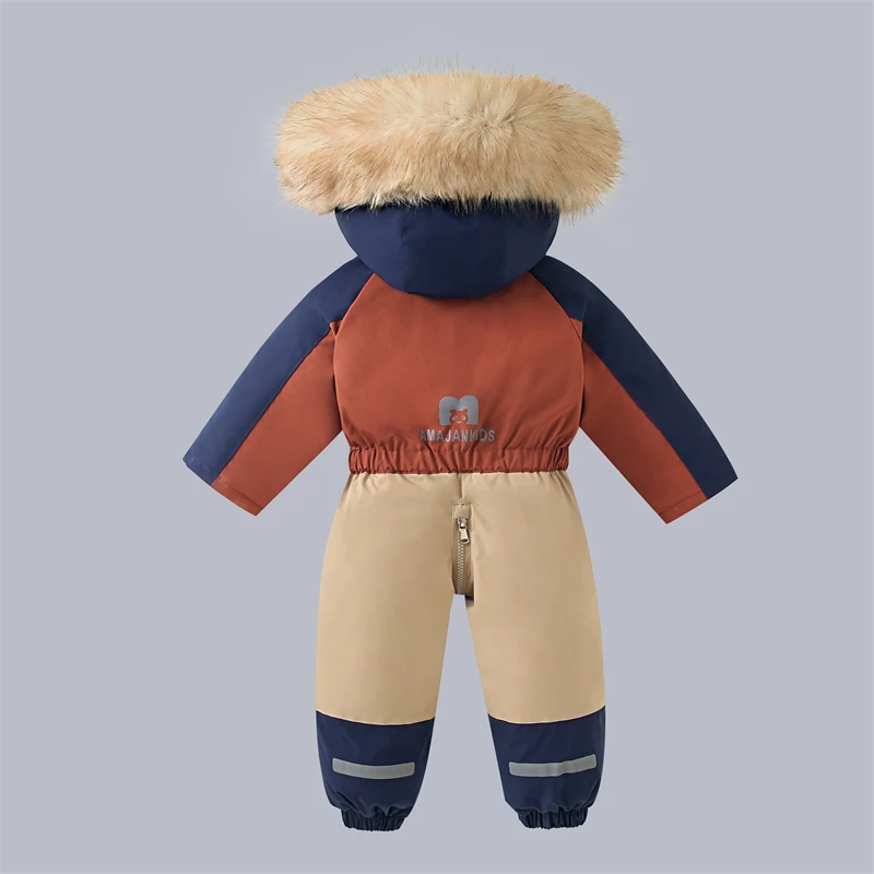 2026 Winter Kids' Snow Suits – Boys' Fleece-Lined Thick Snow Jacket with Hood, Girls' Warm One-Piece Ski Outfit
