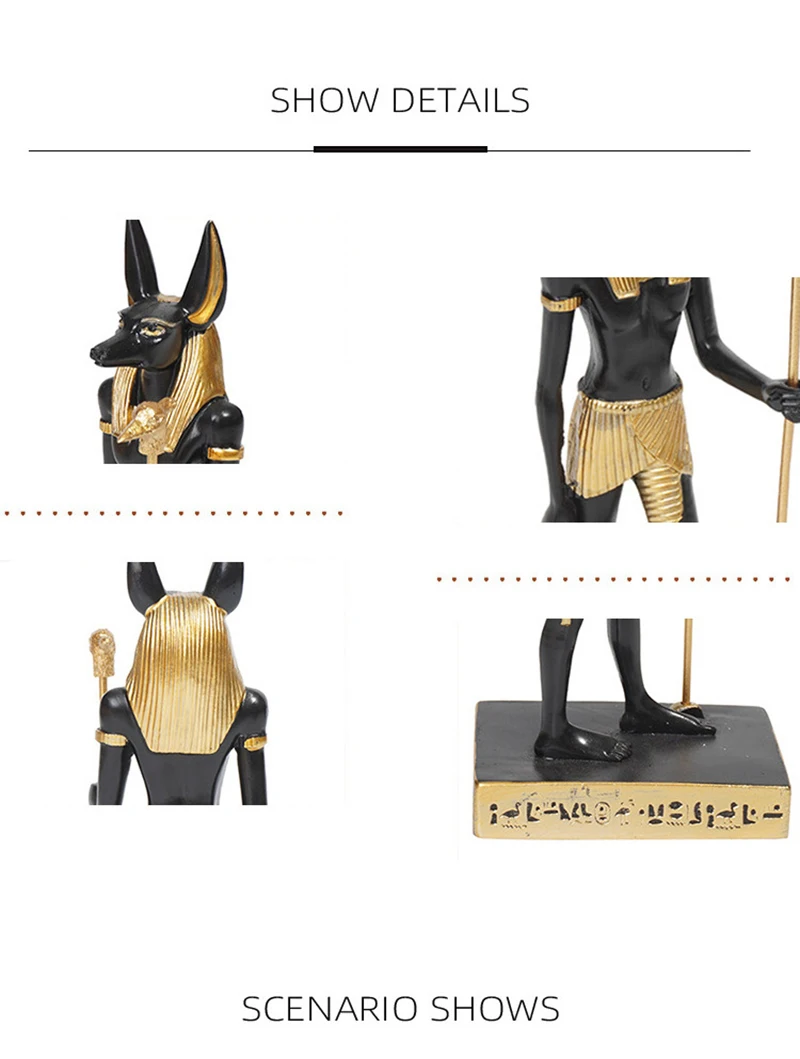 Anubis Harz Kunst und Handwerk Schakal Ornament Hund Pharao Pyramide Skulptur Ägypten Reise Souvenir Home Dekoration Geschenk – Detail 8